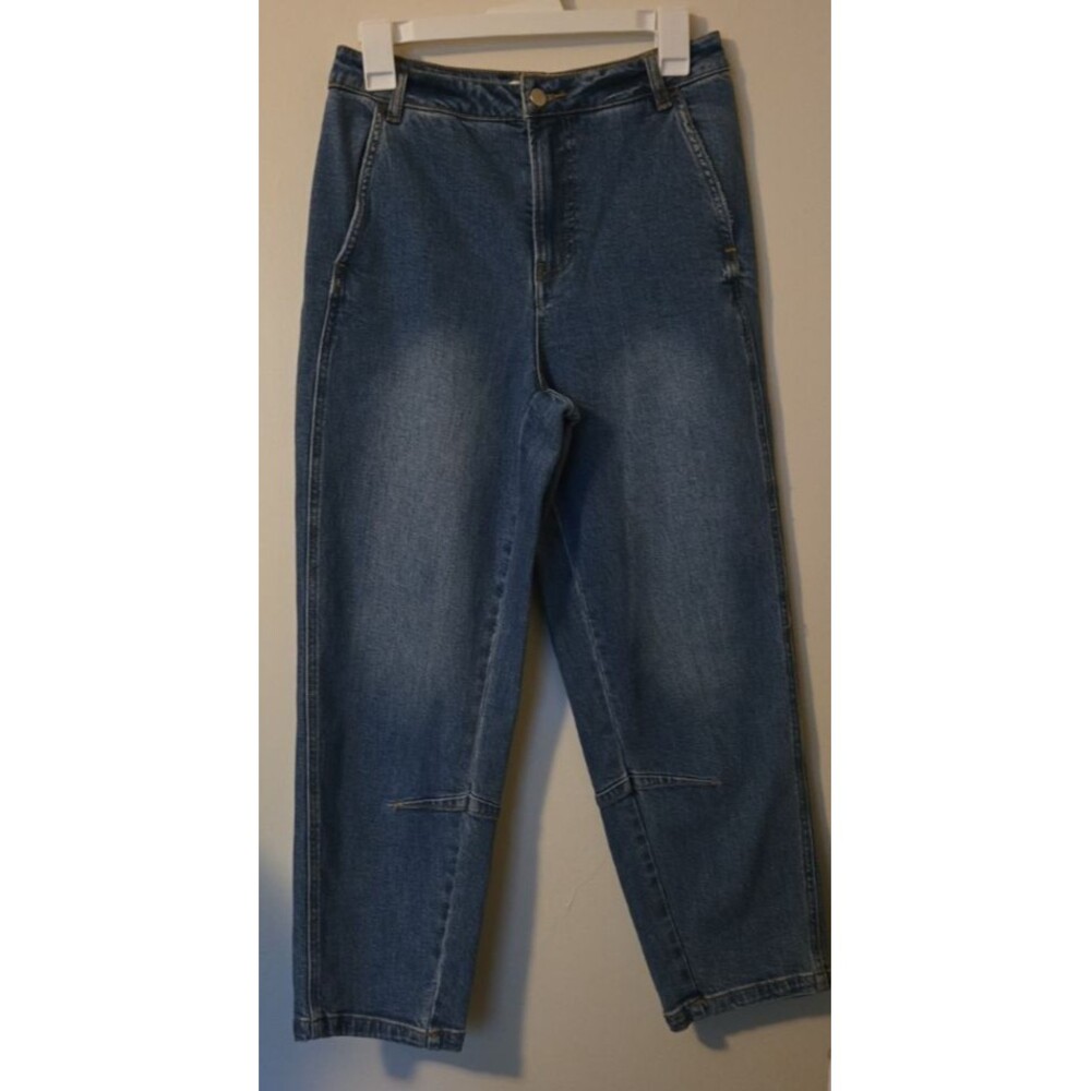 NWOT 78&Sunny Ridge Barrel Leg Utility Jeans Size 6 Lakeside Wash / Horseshoe